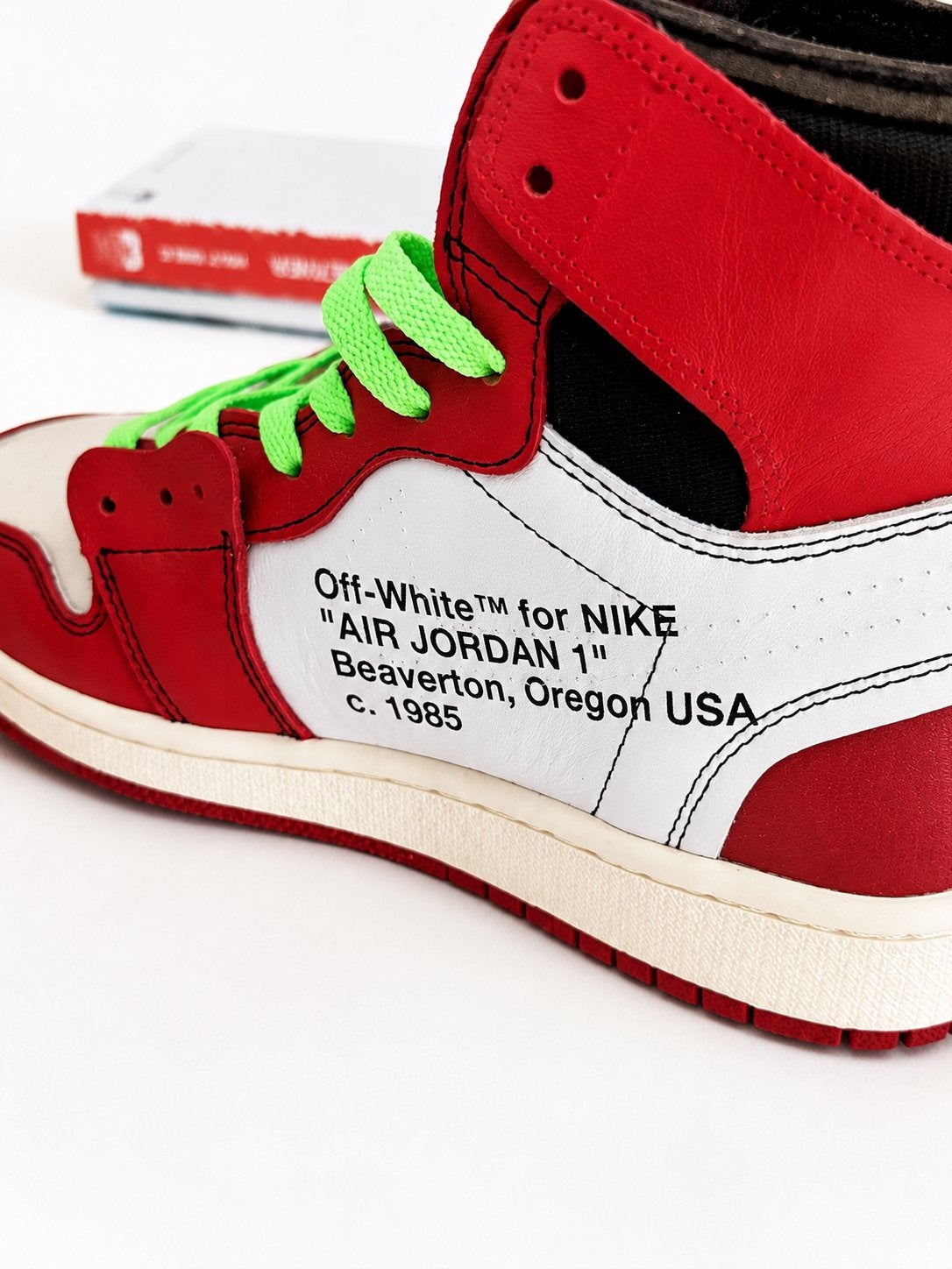 Off-White x Nike Air Jordan 1 Chicago - Gedragen, Ophalen of Verzenden, Gedragen, Sneakers of Gympen