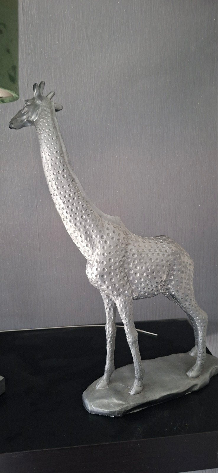 Giraffe Tafellamp met Groene Kap - Uniek Design, Overige merken, E27 (groot), Zo goed als nieuw, Groen