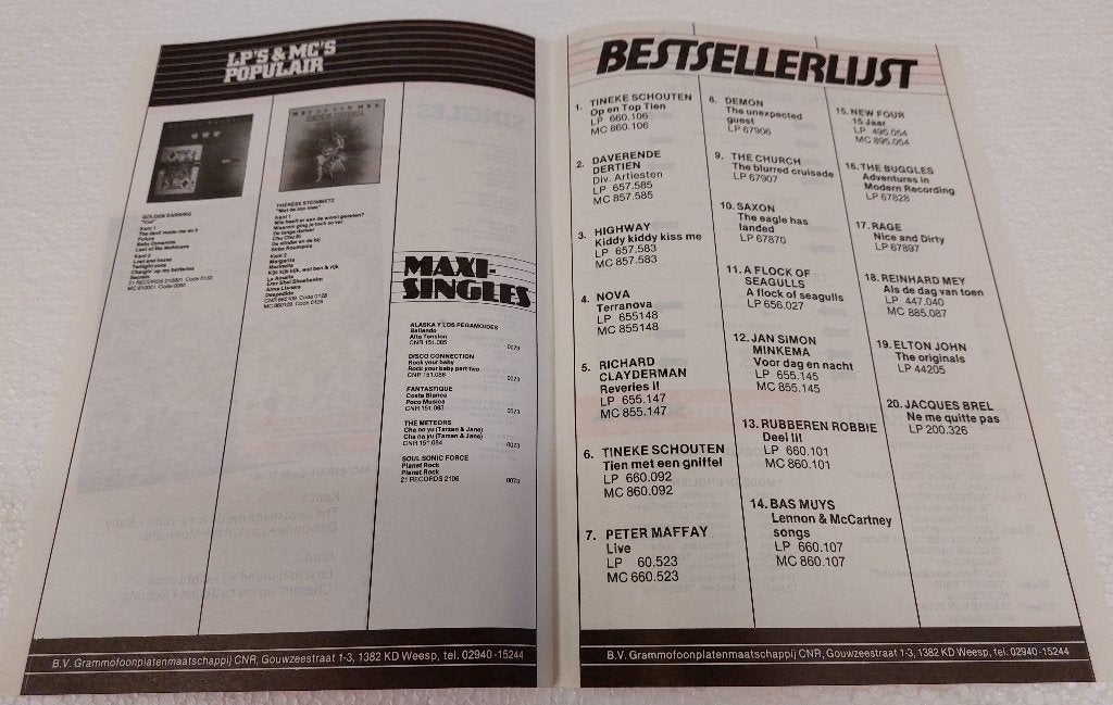 The Golden Earring PROMO FOLDER CNR 1982 Cut Nederpop, CNR, Verzenden, NvT, Boek, Tijdschrift of Artikel