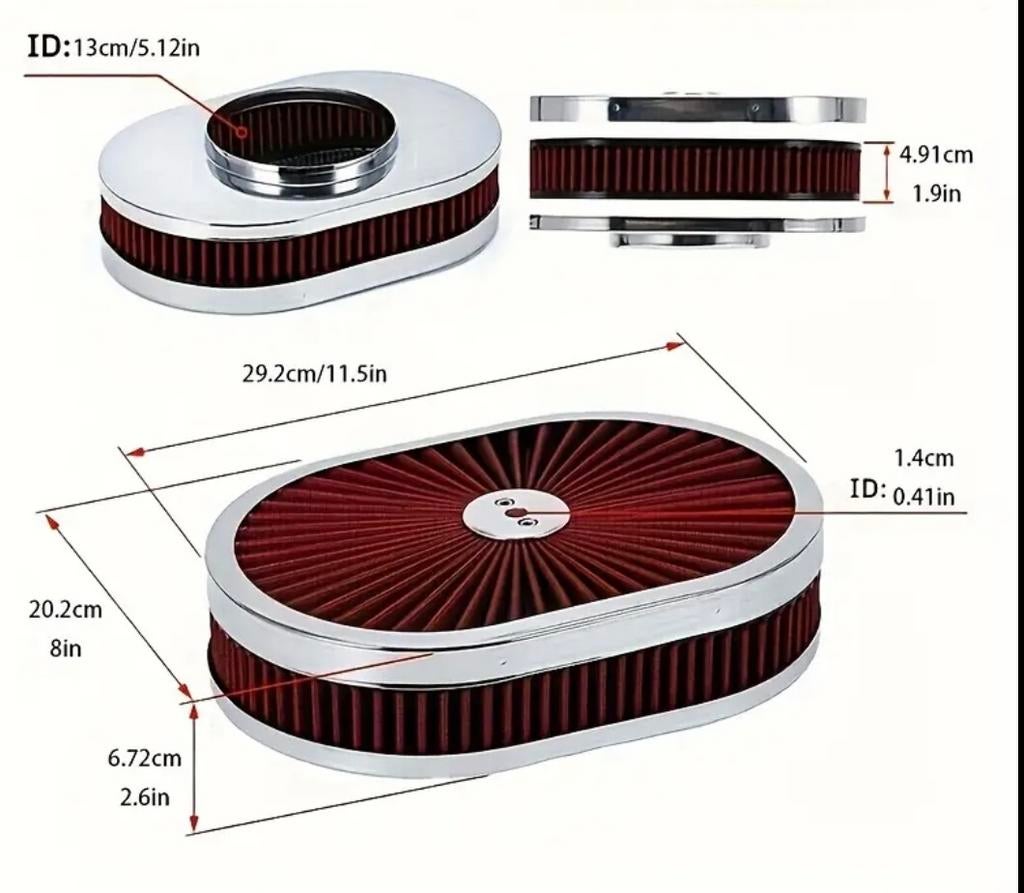 V8 Sportluchtfilter Universeel voor Holley 4 Barrel Carburat, Ophalen of Verzenden