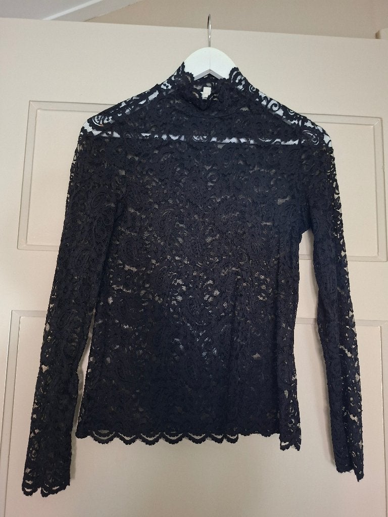 Kanten shirt  zwart, Zwart, Nieuw, Ophalen of Verzenden, Lange mouw