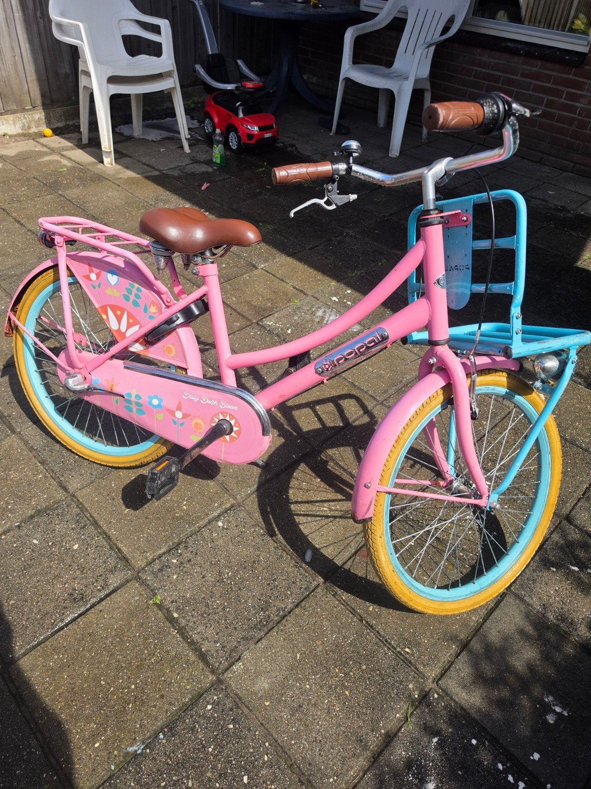 Roze Popal Daily Dutch Basic Meisjesfiets 22 inch, Ophalen, 22 inch, Gebruikt, Velgrem