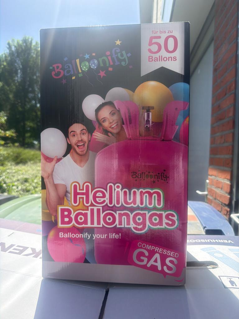 Helium Ballongas voor tot 50 ballonnen - Feestartikelen, Ophalen of Verzenden, Nieuw, Feestartikel, Verjaardag