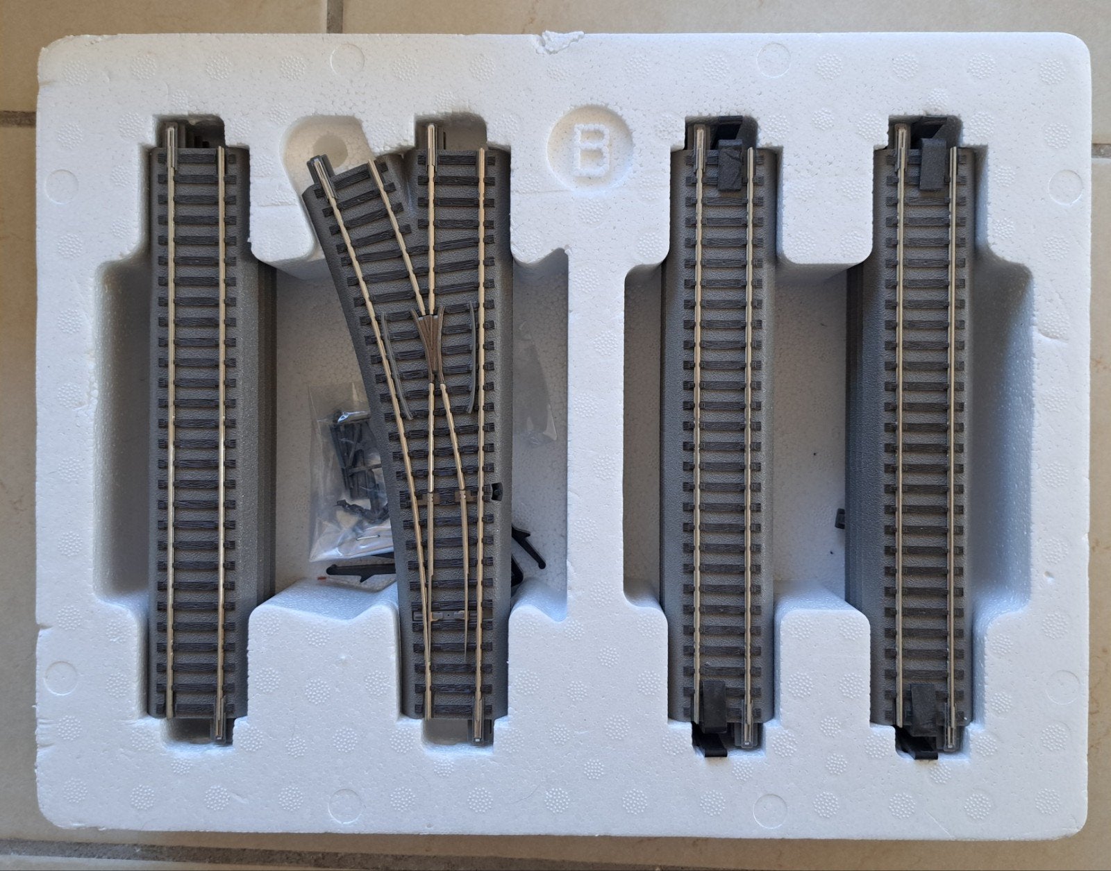 Roco Geoline railset 61101 met rechte rails en wissel, Overige merken, Wisselstroom, Rails, Ophalen of Verzenden