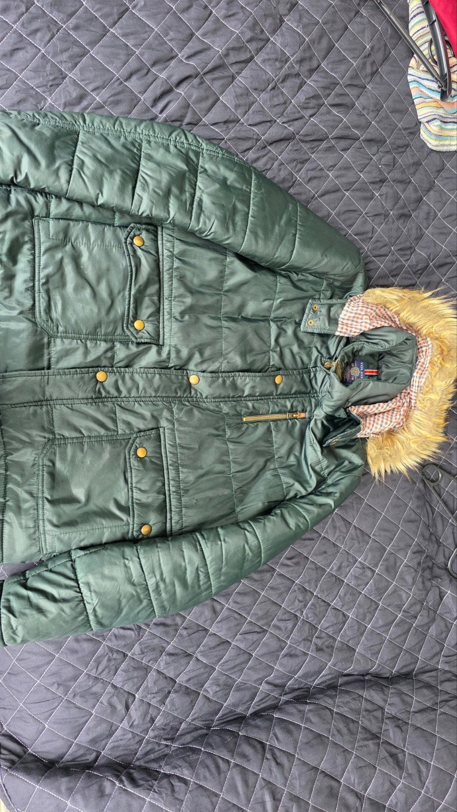 Polo Ralph Lauren winterjas donkergroen XL met bontkraag, Kleding | Heren, Jassen | Winter, Ophalen of Verzenden