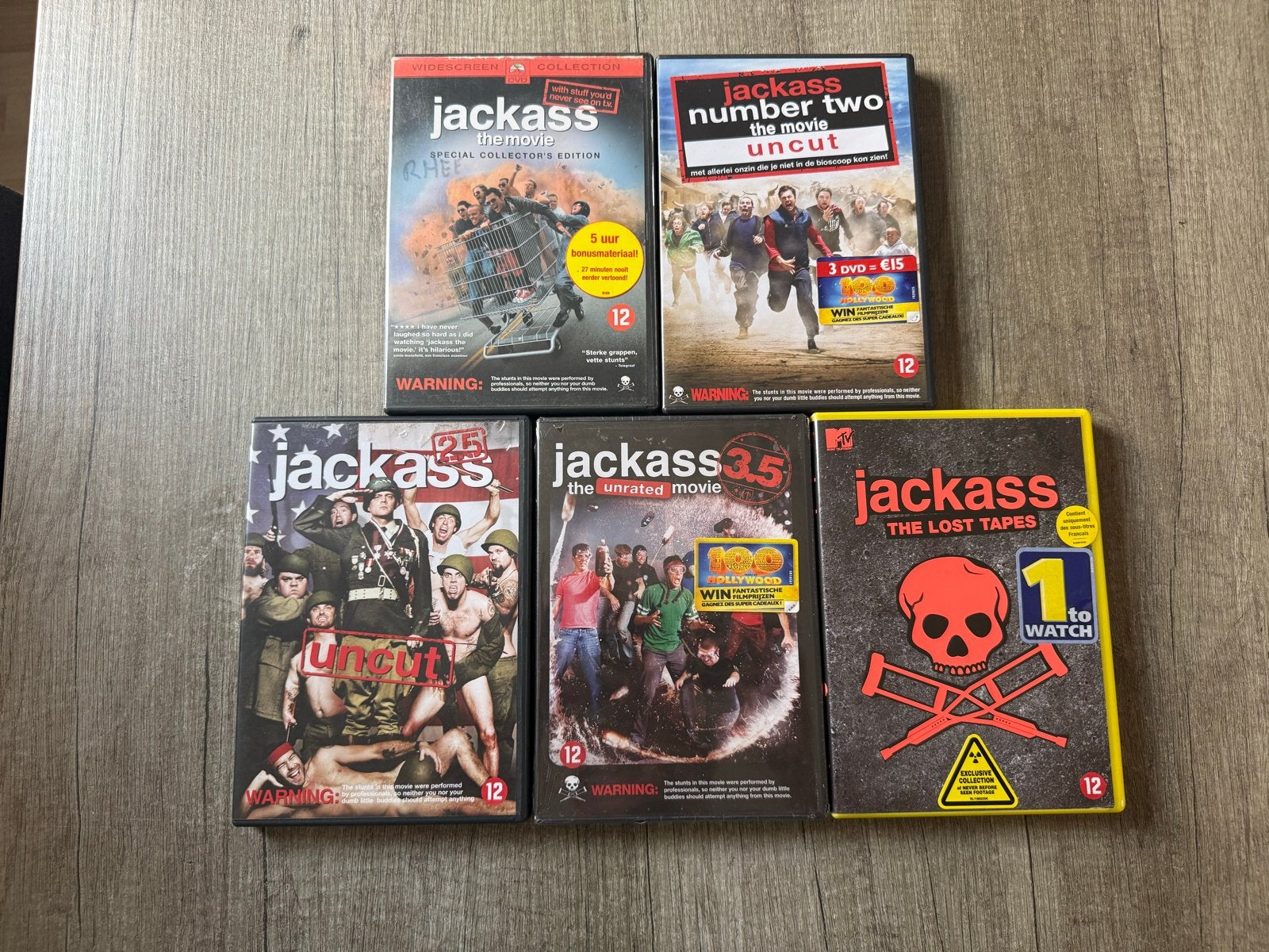 Jackass DVD Collectie, Nederlands, Ophalen of Verzenden, Vanaf 12 jaar, Gebruikt