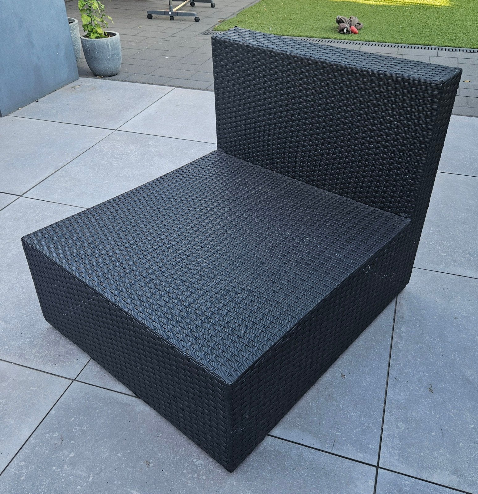 lounge stoel met kussens, Ophalen, Gebruikt, Kunststof