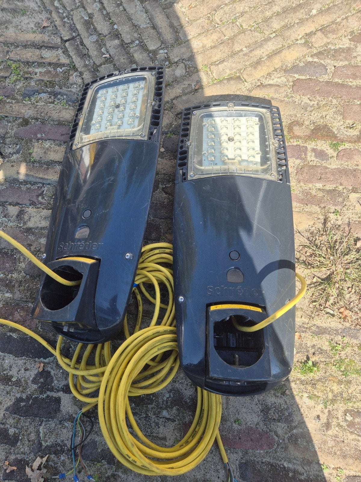 2 x Schreder AXG 2S1 + meer LED opschuif +paaltop, Huis en Inrichting, Ophalen, Nieuw, E27 (groot), Led-lamp
