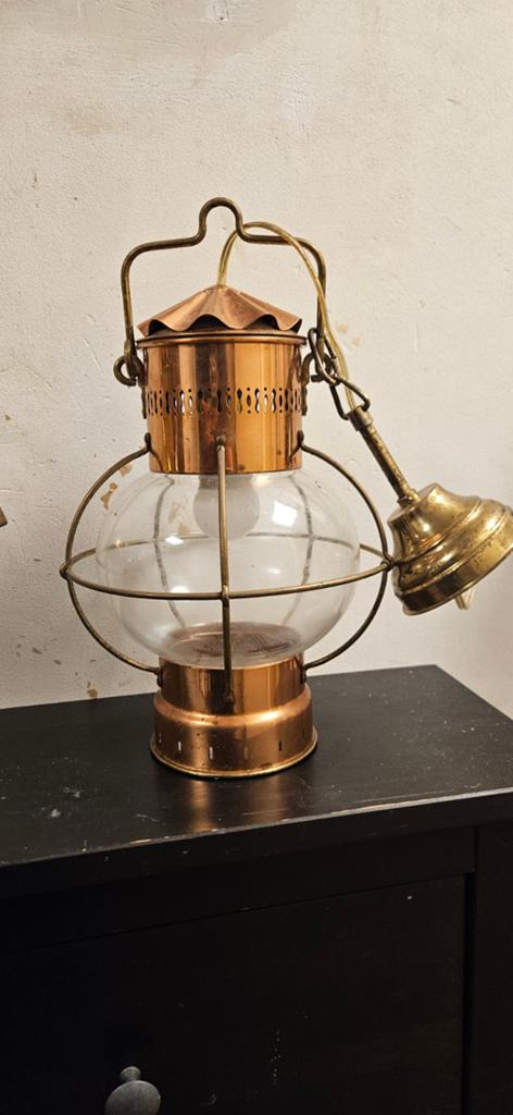Vintage Koperen Scheepslamp / Hanglamp, Ophalen of Verzenden