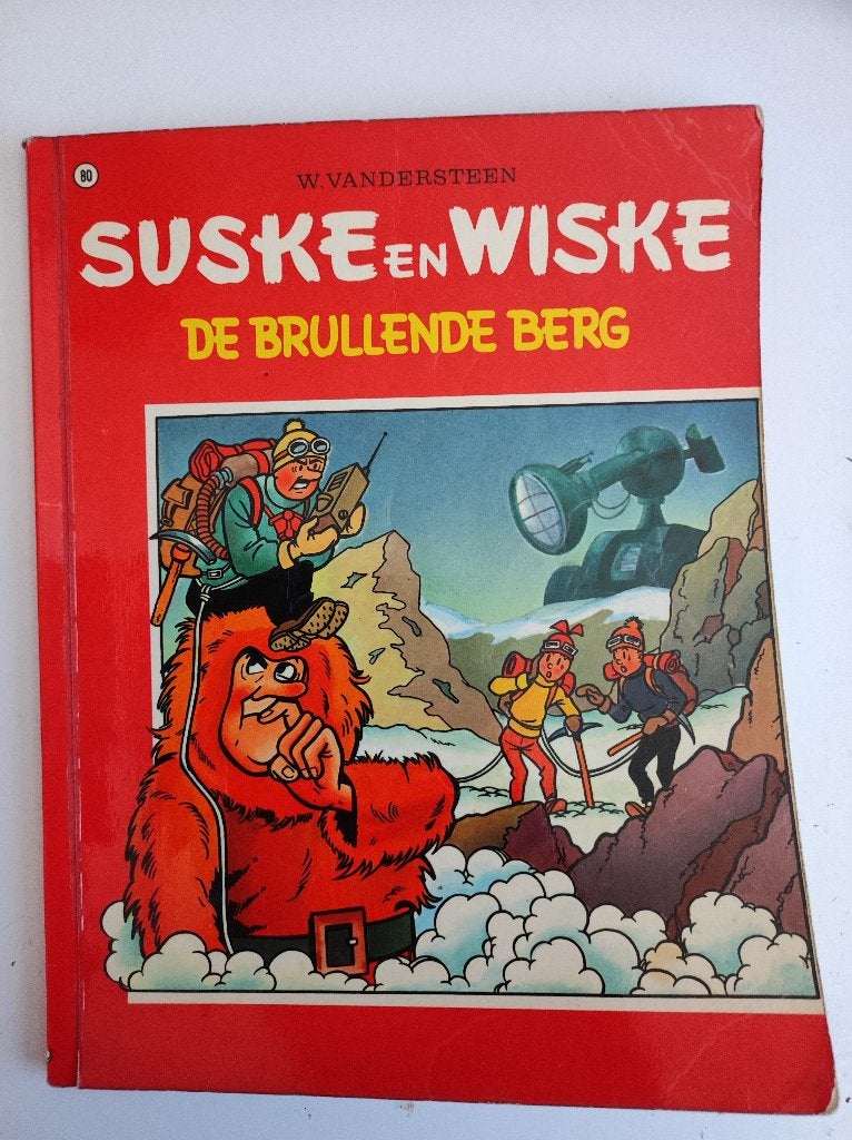 Suske en Wiske nr 80 De brullende berg eerste druk 1968., Gelezen, Willy Vandersteen, Eén stripboek, Ophalen of Verzenden