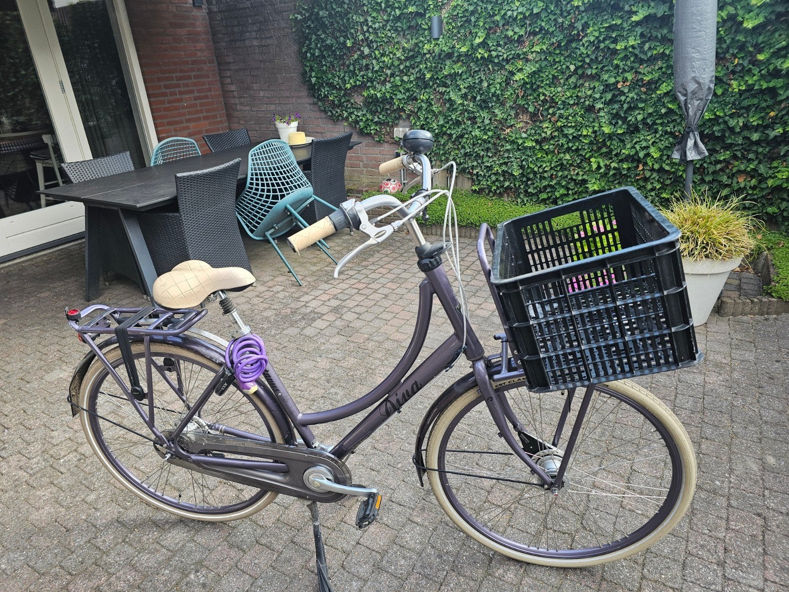 Leuke Batavus Diva 28 inch paars metallic damesfiets, Fietsen en Brommers, Ophalen of Verzenden, Gebruikt, Batavus
