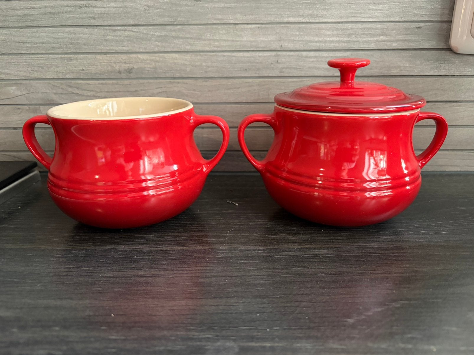 2X le Creuset stenen soepkom. Nieuw, Ophalen of Verzenden, Nieuw, Overige materialen, Le Creuset
