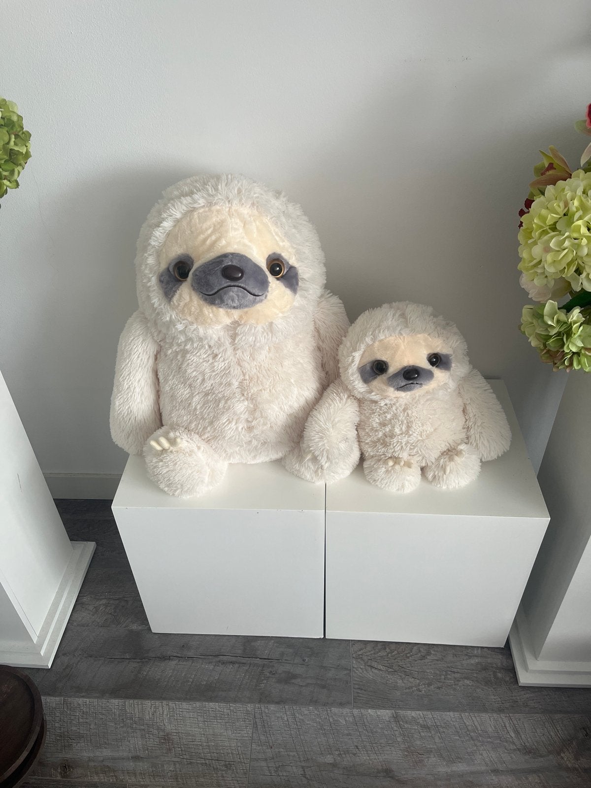 Twee schattige luiaard knuffels, Overige typen, Ophalen of Verzenden, Zo goed als nieuw, Middelgroot (20 tot 80 cm)