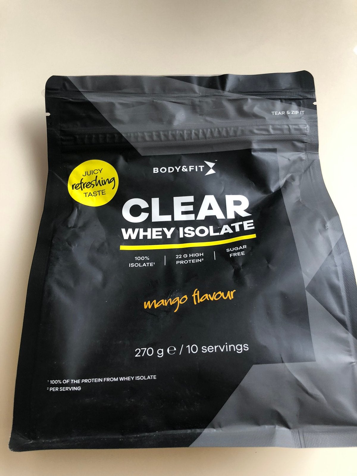 Body&Fit Clear Whey Isolate Mango - 270g, Ophalen of Verzenden, Nieuw, Poeder of Drank