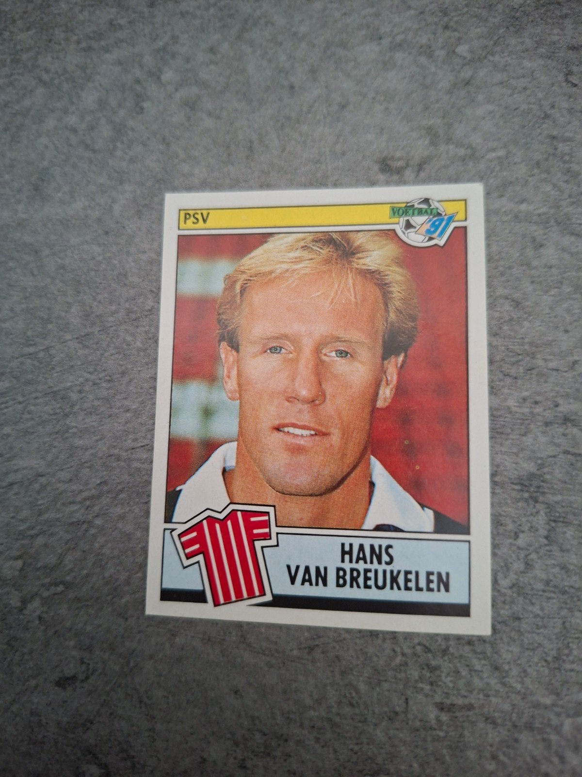 Panini sticker Voetbal 91. Hans van Breukelen PSV., Verzenden, Zo goed als nieuw, Sticker