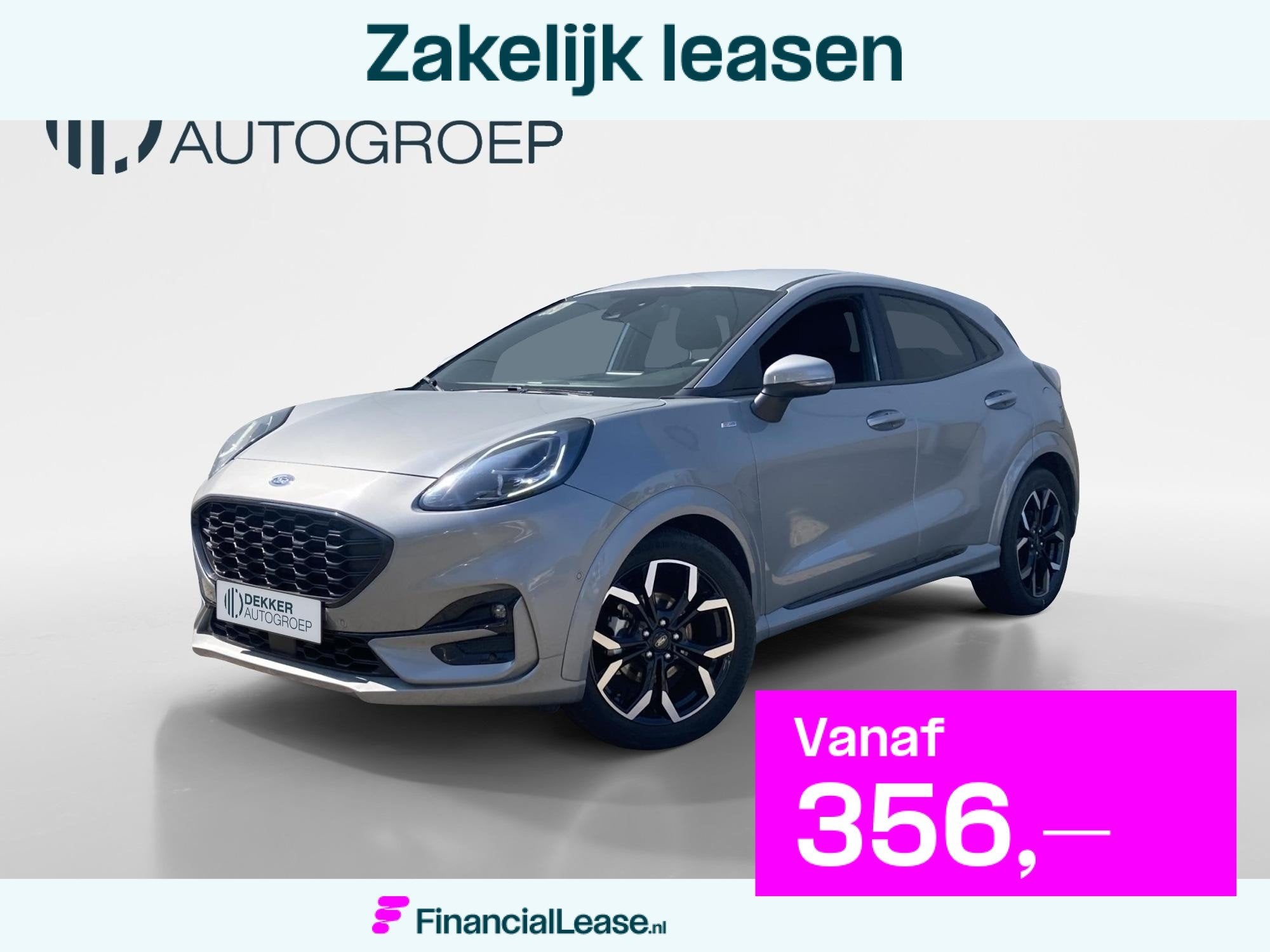 Ford Puma 1.0 EcoBoost Hybrid 155pk ST-line-X Automaat Navig, Leder en Stof, 665 kg, Bedrijf, 155 pk