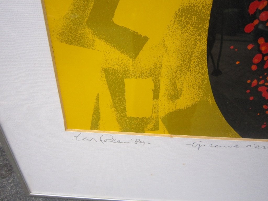 TED FELEN,Pr.  grote zeefdruk, epreuve Art. 1989, Confr Ay., Ophalen, Abstract, Zeefdruk