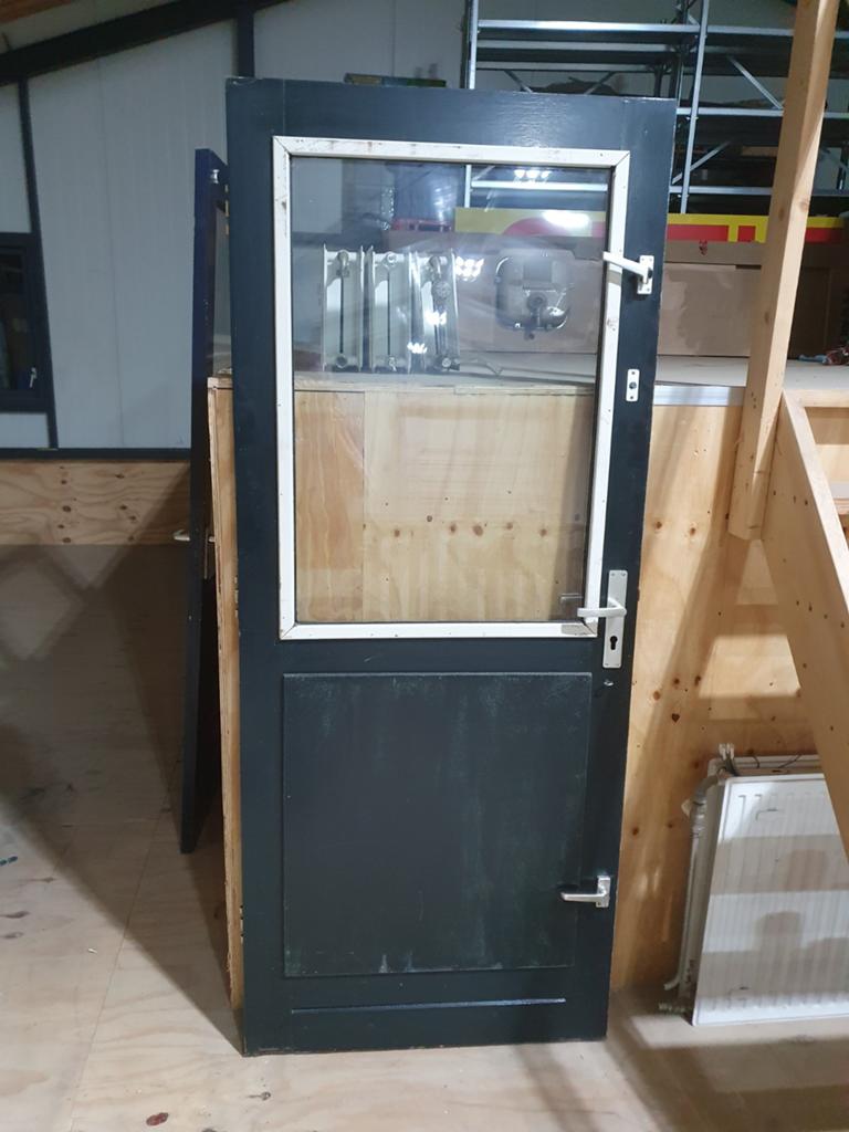 Sterke deur met dubbel glas, Binnendeur, Ophalen of Verzenden, 200 tot 215 cm, Glas