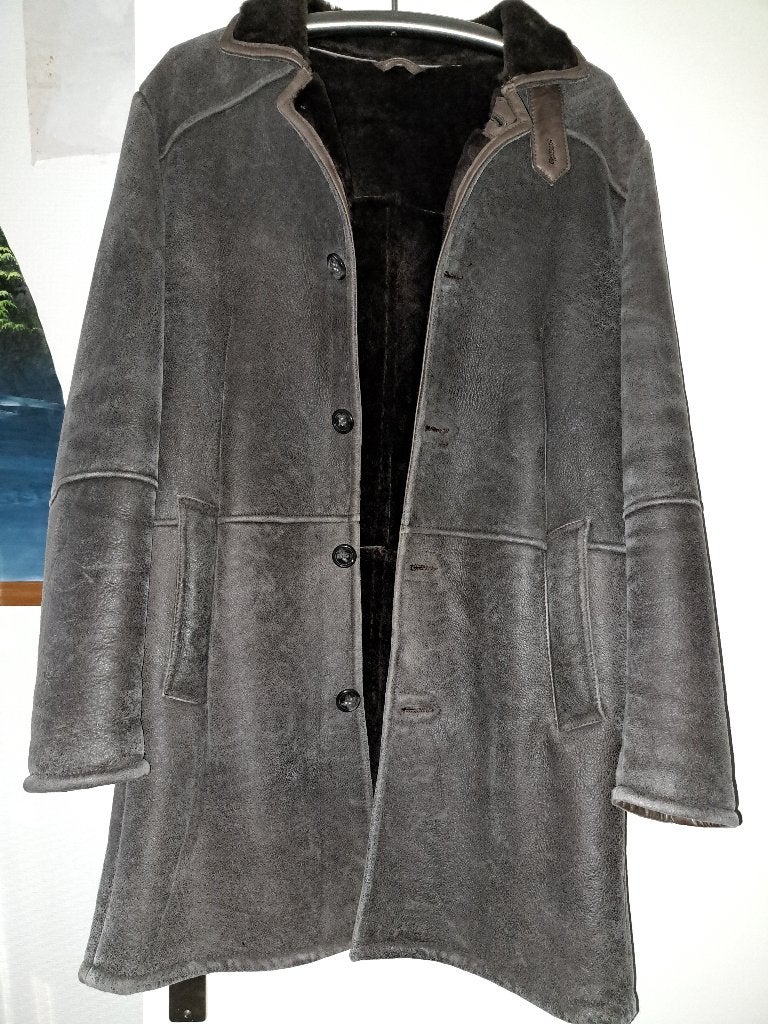 Lammy coat heren maat 50, Bruin, Maat 48/50 (M), Ophalen of Verzenden, Zo goed als nieuw
