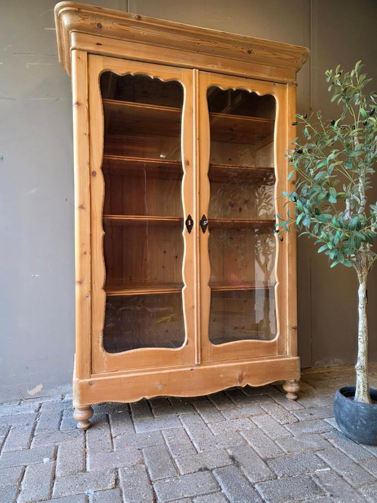 Biedermeier vitrinekast linnenkast buffetkast bez mogelijk, Ophalen of Verzenden, Zo goed als nieuw, 25 tot 50 cm, 150 tot 200 cm
