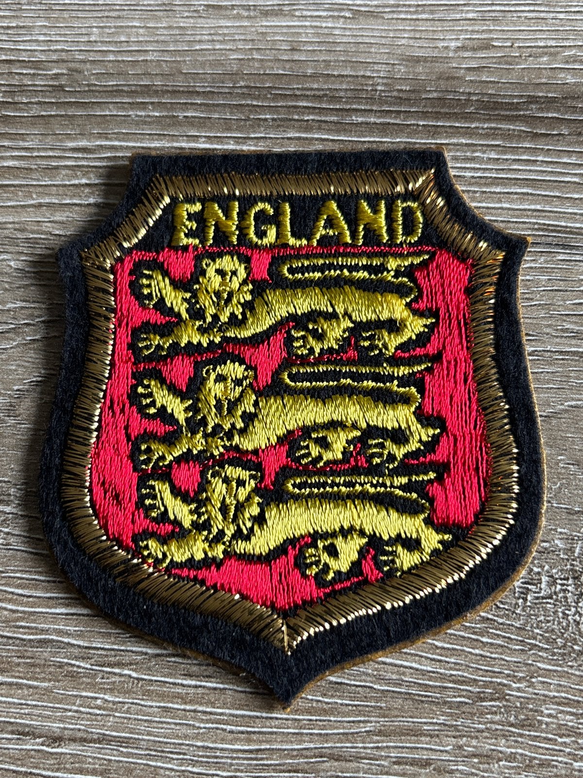 Engeland embleem met leeuwen - Strijk of Naai patch, Ophalen, Gebruikt
