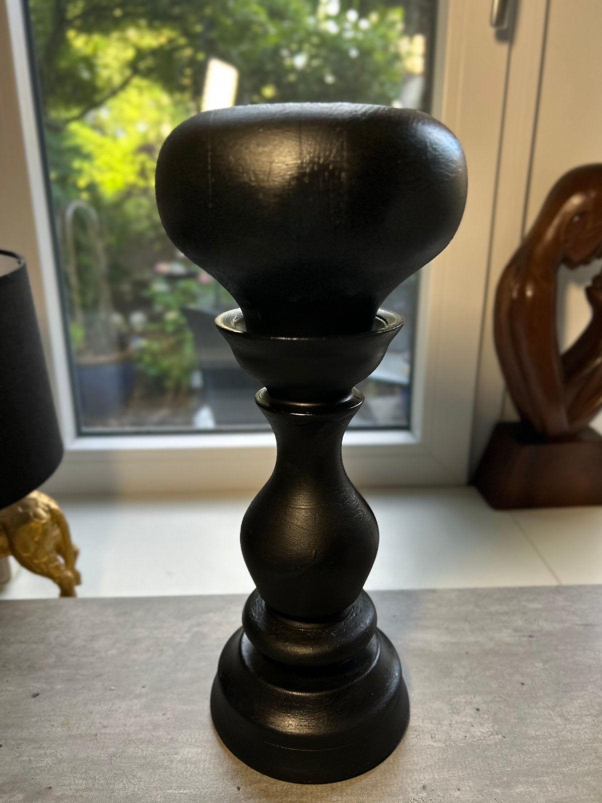 Antieke zware brede hoedenstand 37 cm grote bol, Ophalen of Verzenden