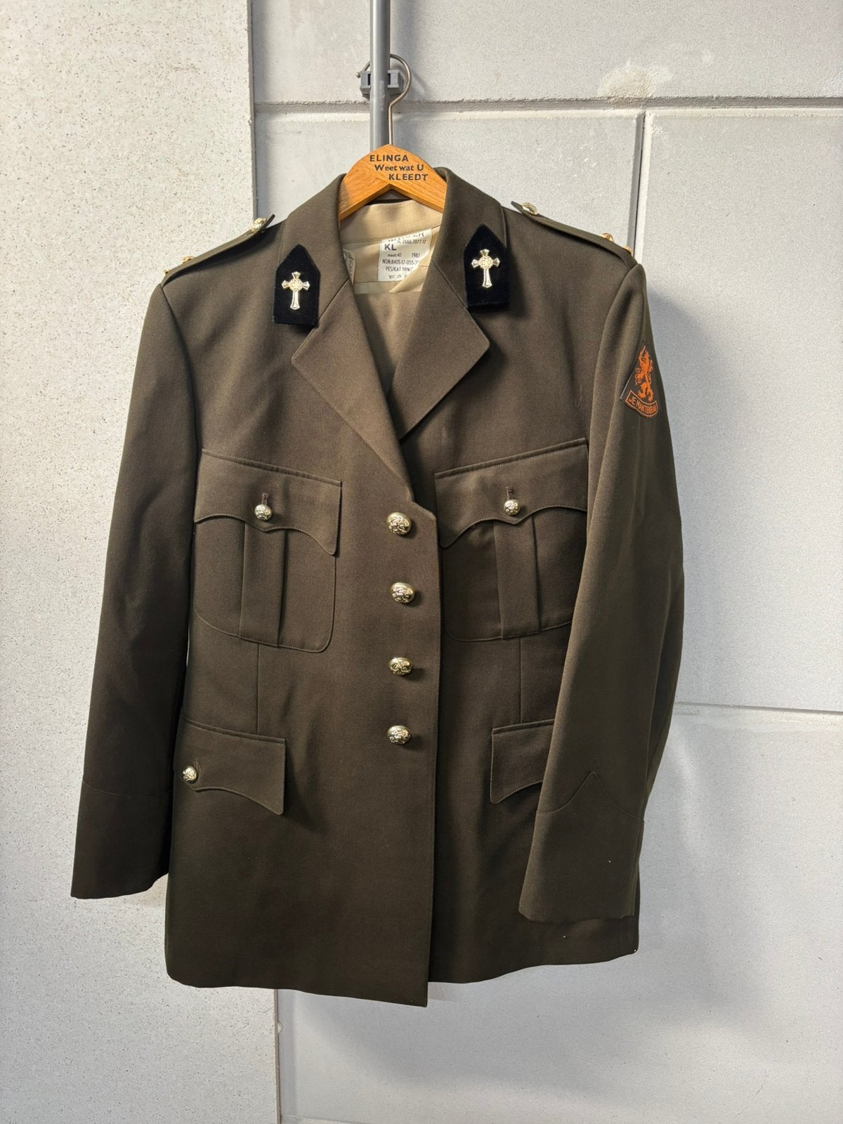 Uniform geestelijke verzorger / legerpredikant  (ZELDZAAM), Ophalen of Verzenden, Landmacht, Nederland, Kleding of Schoenen