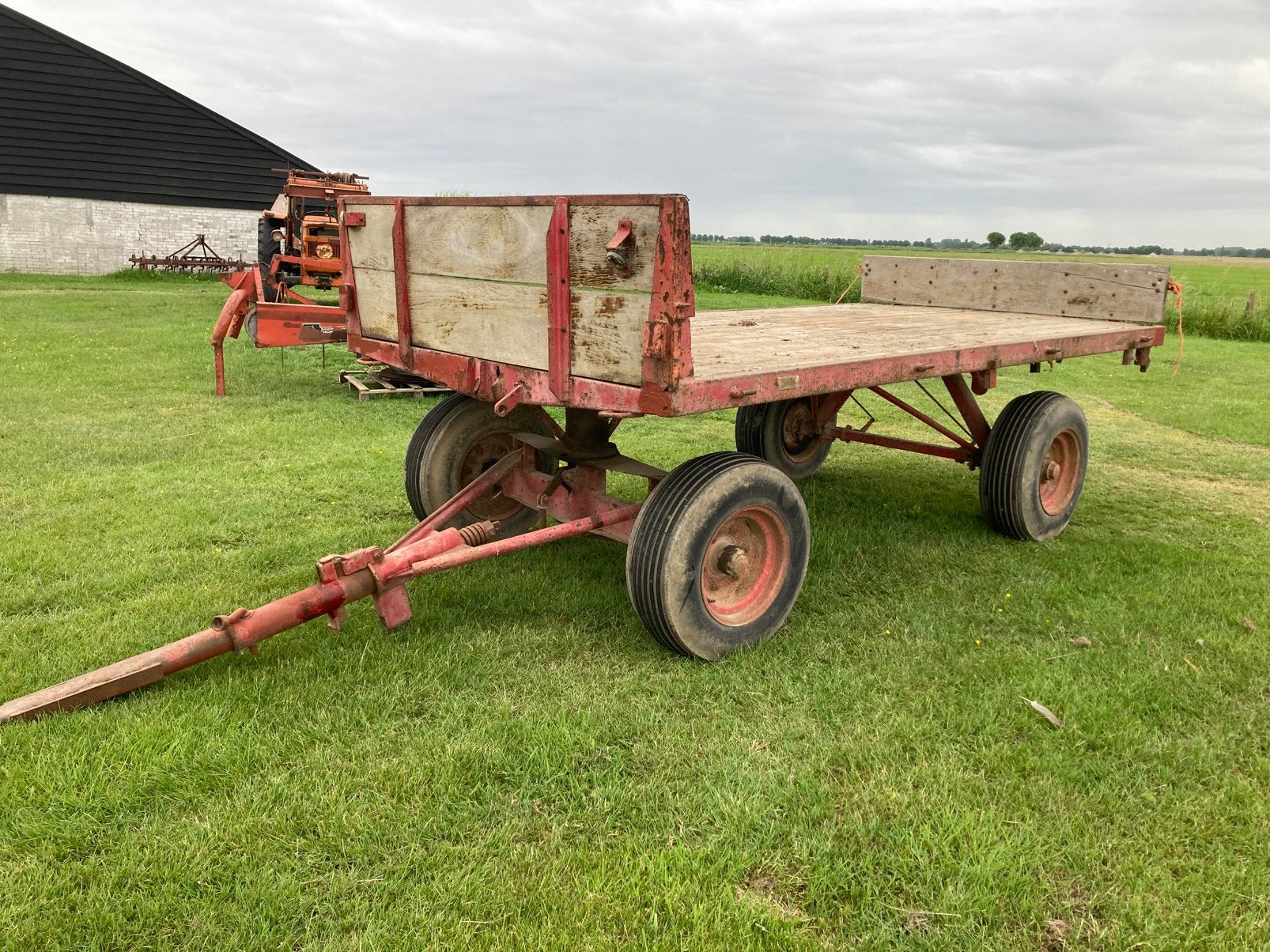 Spijkstaal platte wagen, Zakelijke goederen, Ophalen, Veehouderij, Weidebouw