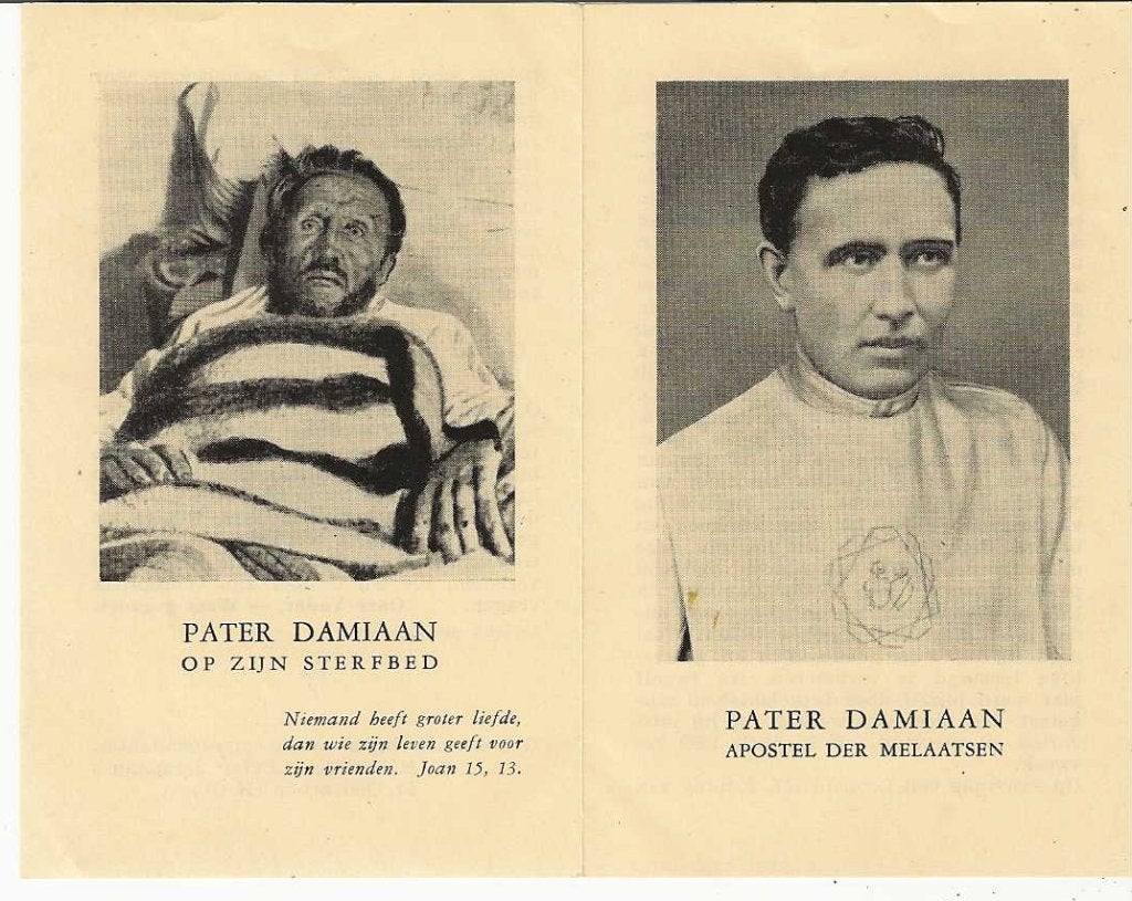 Pater Damiaan op zijn sterfbed, Verzenden, Gebruikt, Kaart of Prent, Christendom | Katholiek