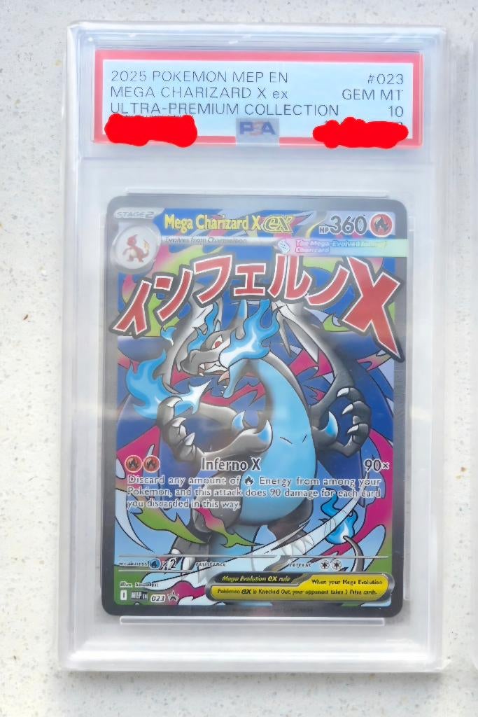 Mega Charizard x ex 023 PSA 10 promo Ultra Premium Collect, Ophalen of Verzenden, Zo goed als nieuw, Losse kaart