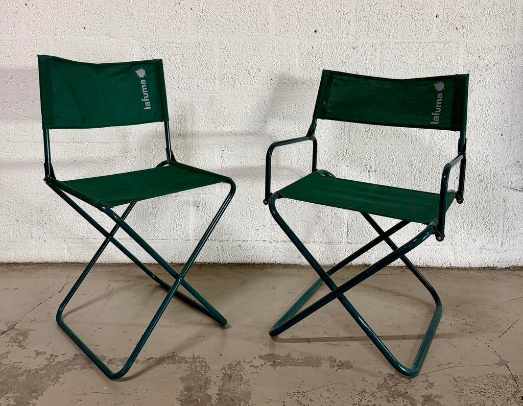 Vintage Lafuma - regisseurstoelen - racing green - setprijs, Ophalen, Zo goed als nieuw, Campingstoel