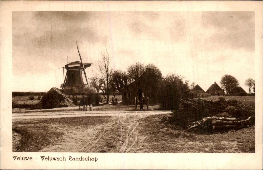 Molen - Veluwsch Landschap, Ophalen of Verzenden, 1920 tot 1940, Ongelopen, Gelderland