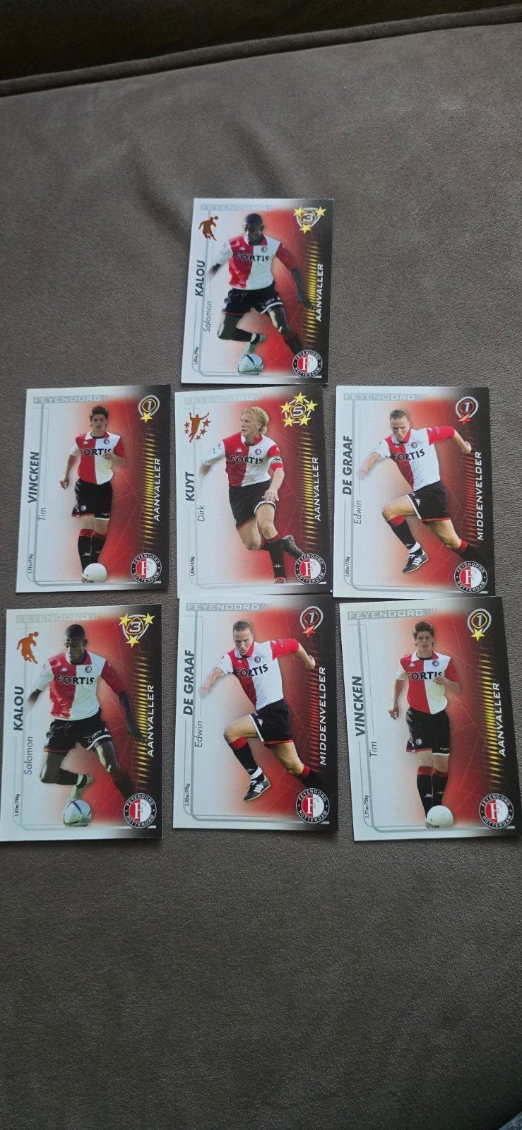 Feyenoord Spelerskaarten - Kalou, Kuyt, De Graaf, Vincken, Ophalen of Verzenden, Gebruikt, Feyenoord, Spelerskaart