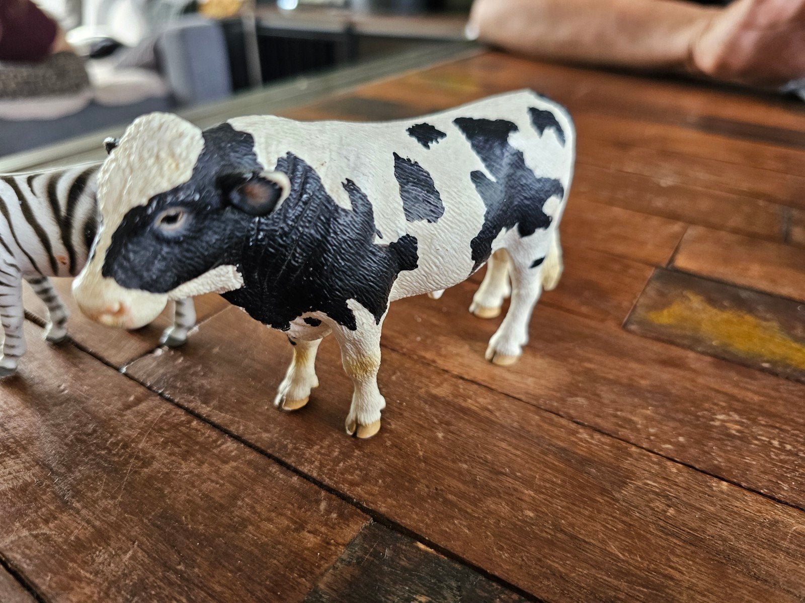 Schleich Stier (2007) - Zwart-wit gevlekt speelfiguur, Ophalen of Verzenden, Gebruikt, Jongen of Meisje