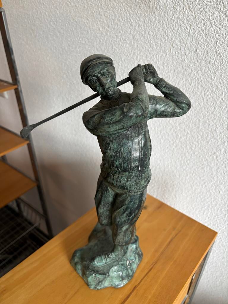 Set van 2 bronzen golfbeelden: mannelijk en vrouwelijk, Ophalen