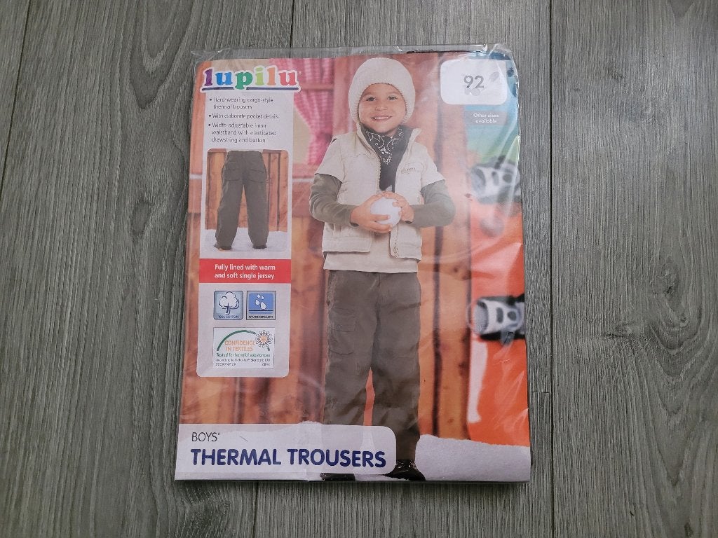 LUPILU bruine thermo broek maat 92 *nieuw* ~ MP3051, Kinderen en Baby's, Kinderkleding | Maat 92, Broek, Nieuw, Ophalen of Verzenden