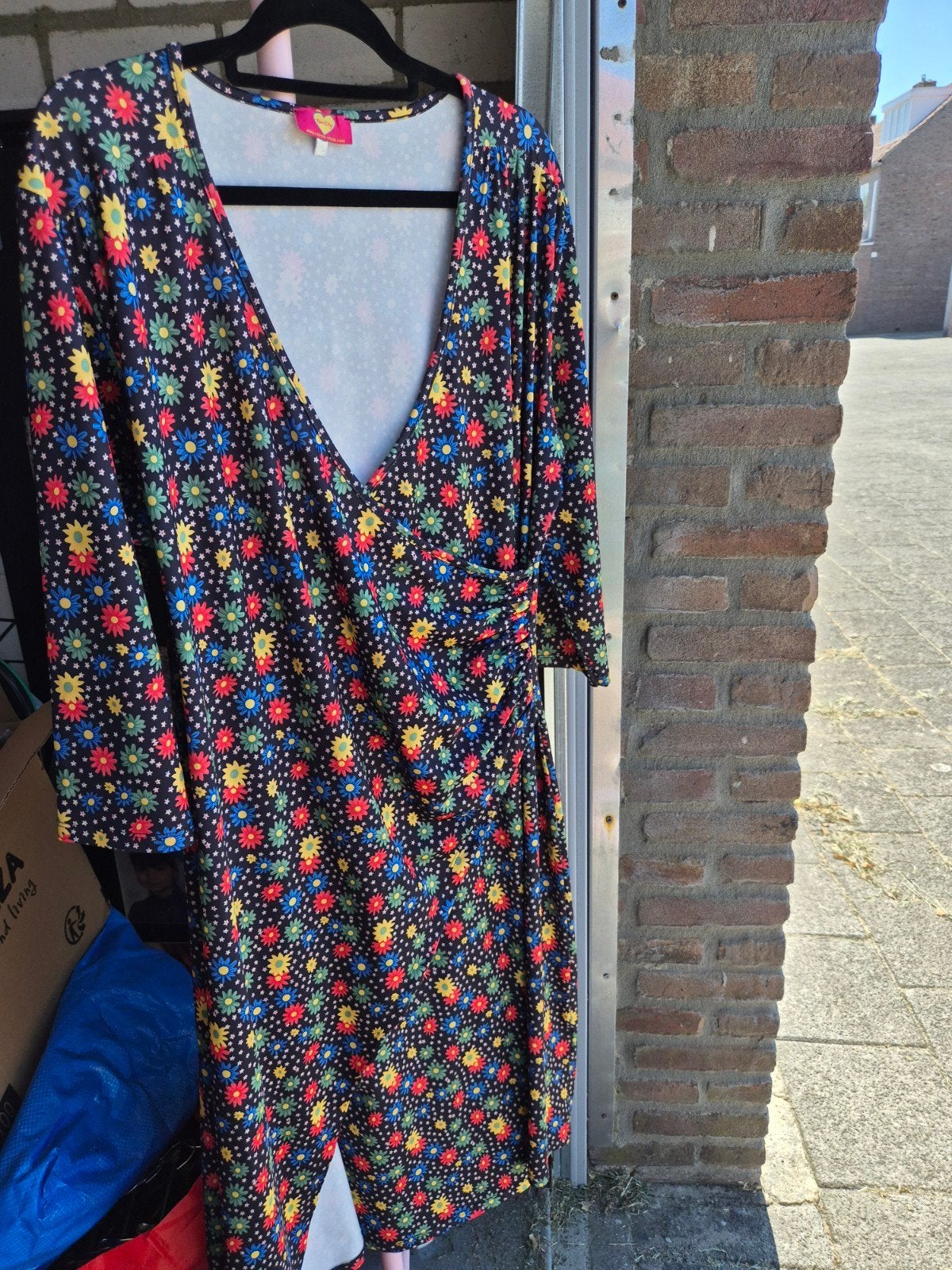 Tantilly jurk met bloemenprint, maat L, Meerkleurig, Maat 46/48 (XL) of groter, Ophalen of Verzenden, Zo goed als nieuw