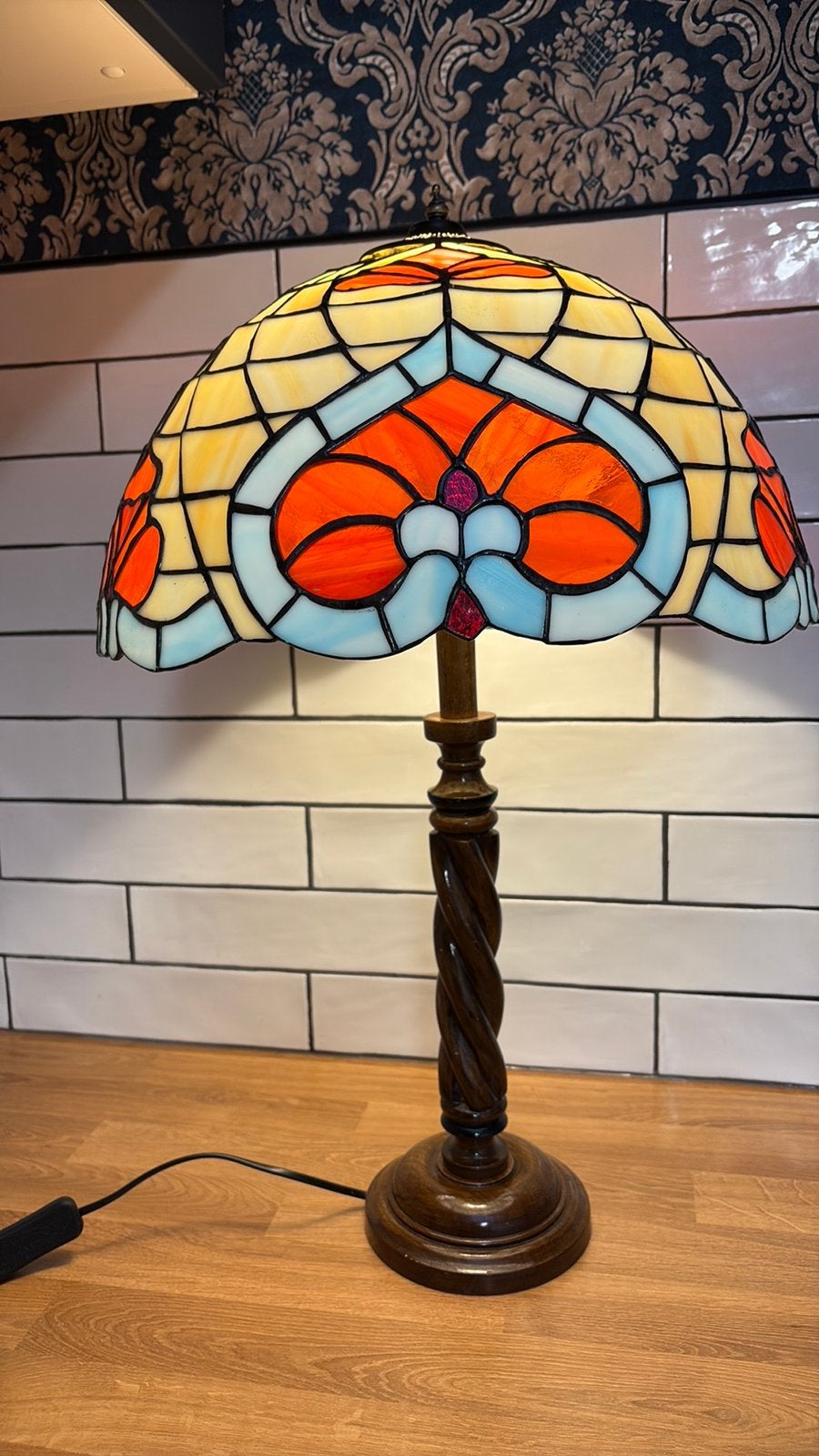 Tiffany tafellamp, Ophalen, Zo goed als nieuw, Minder dan 50 cm