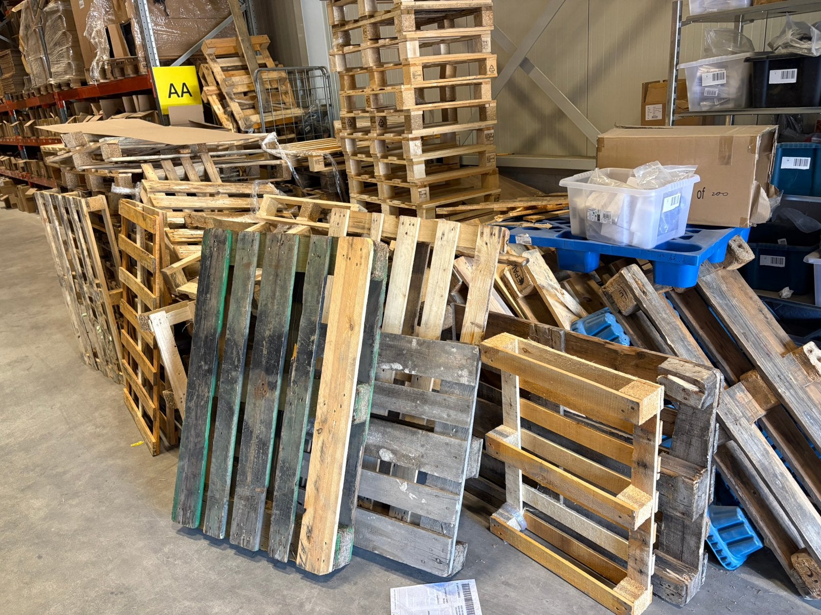 Ca 20 kapotte pallets - Hout / brandhout, Doe-het-zelf en Verbouw, Hout en Planken, Ophalen, Zo goed als nieuw, Pallet, Minder dan 200 cm
