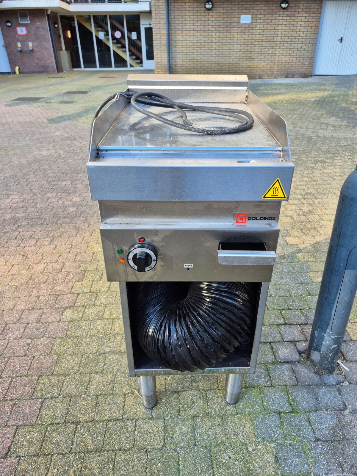 Goldinox Bakplaat Grill Staand Model - 4,5 kw, Ophalen, Gebruikt, Fornuis, Frituur en Grillen