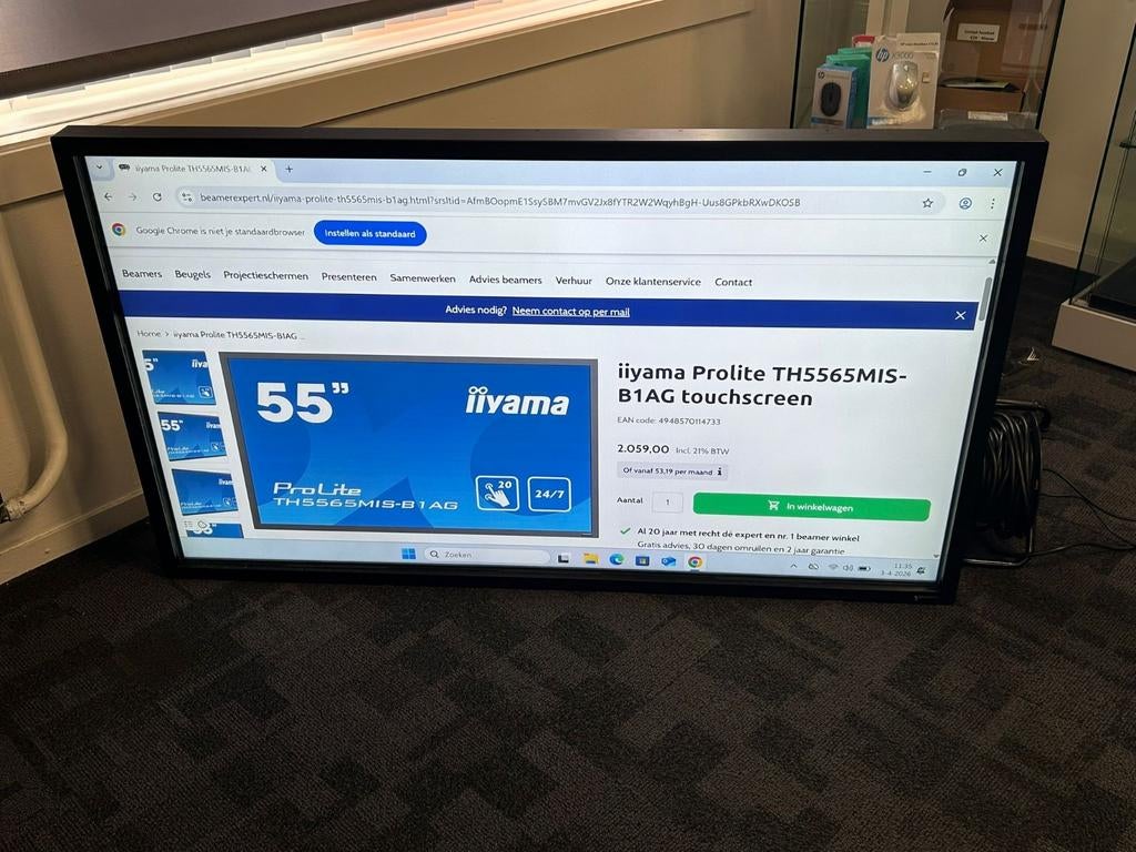 Iiyama Prolite 55 inch touchscreen TV / Monitor, Audio, Tv en Foto, Televisies, 50 Hz, Zo goed als nieuw, 100 cm of meer, Ophalen
