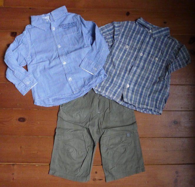 Overhemd korte broek maat 92 -- 3 stuks, Kinderen en Baby's, Kinderkleding | Maat 92, Broek, Gebruikt, H&M, Ophalen of Verzenden