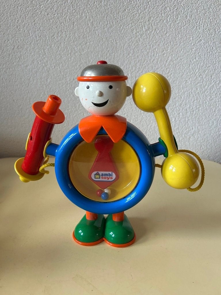 Ambi Toys One Man Band - Vintage Muziekspeelgoed Clown, Ophalen of Verzenden, Gebruikt, Rammelaar