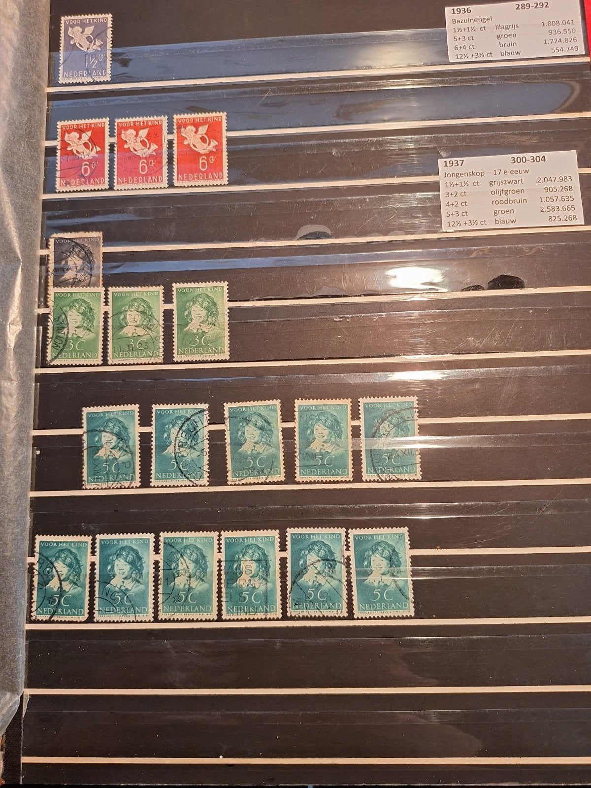 Nederland kinderpostzegels 1936 - 1937, Ophalen of Verzenden, T/m 1940, Gestempeld