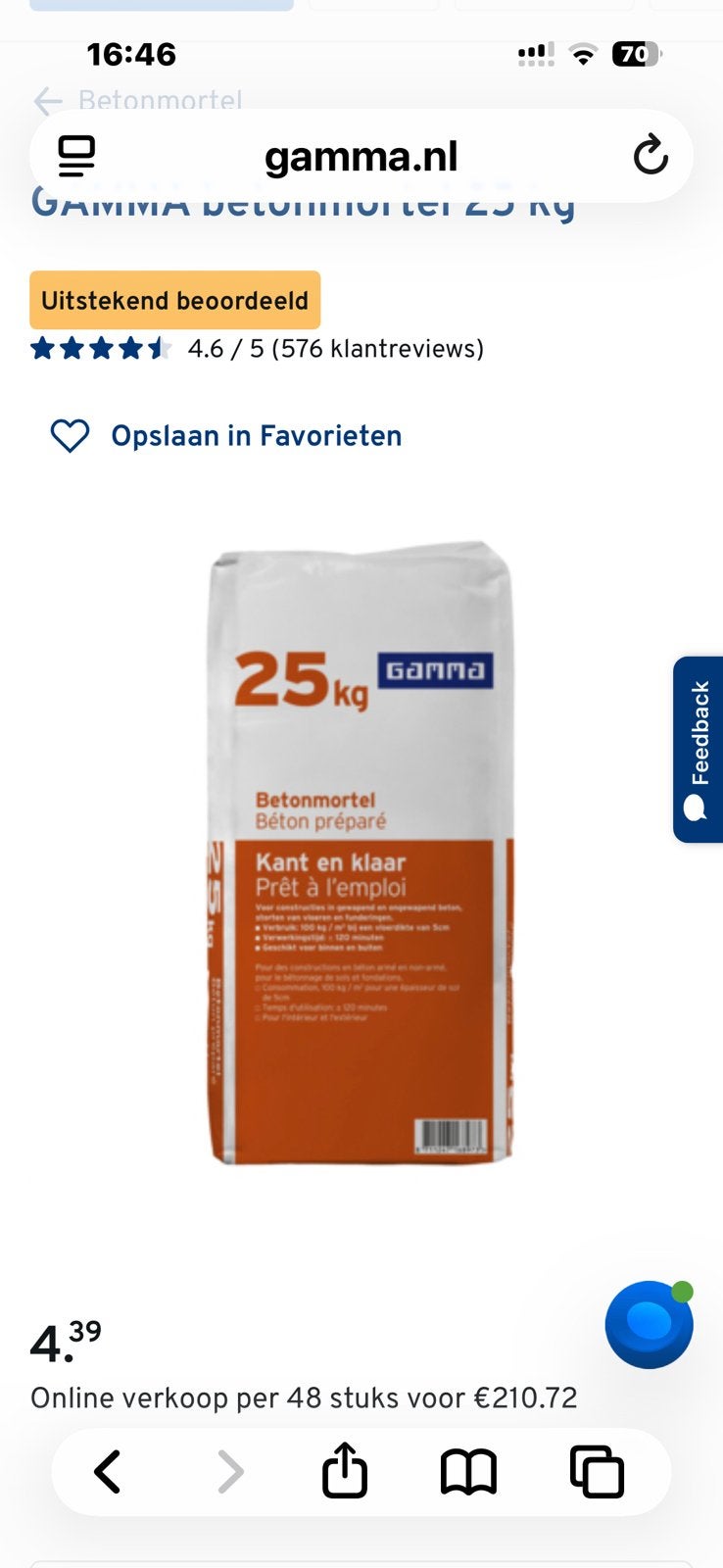 Betonmortel gratis, Ophalen, Nieuw, Wit