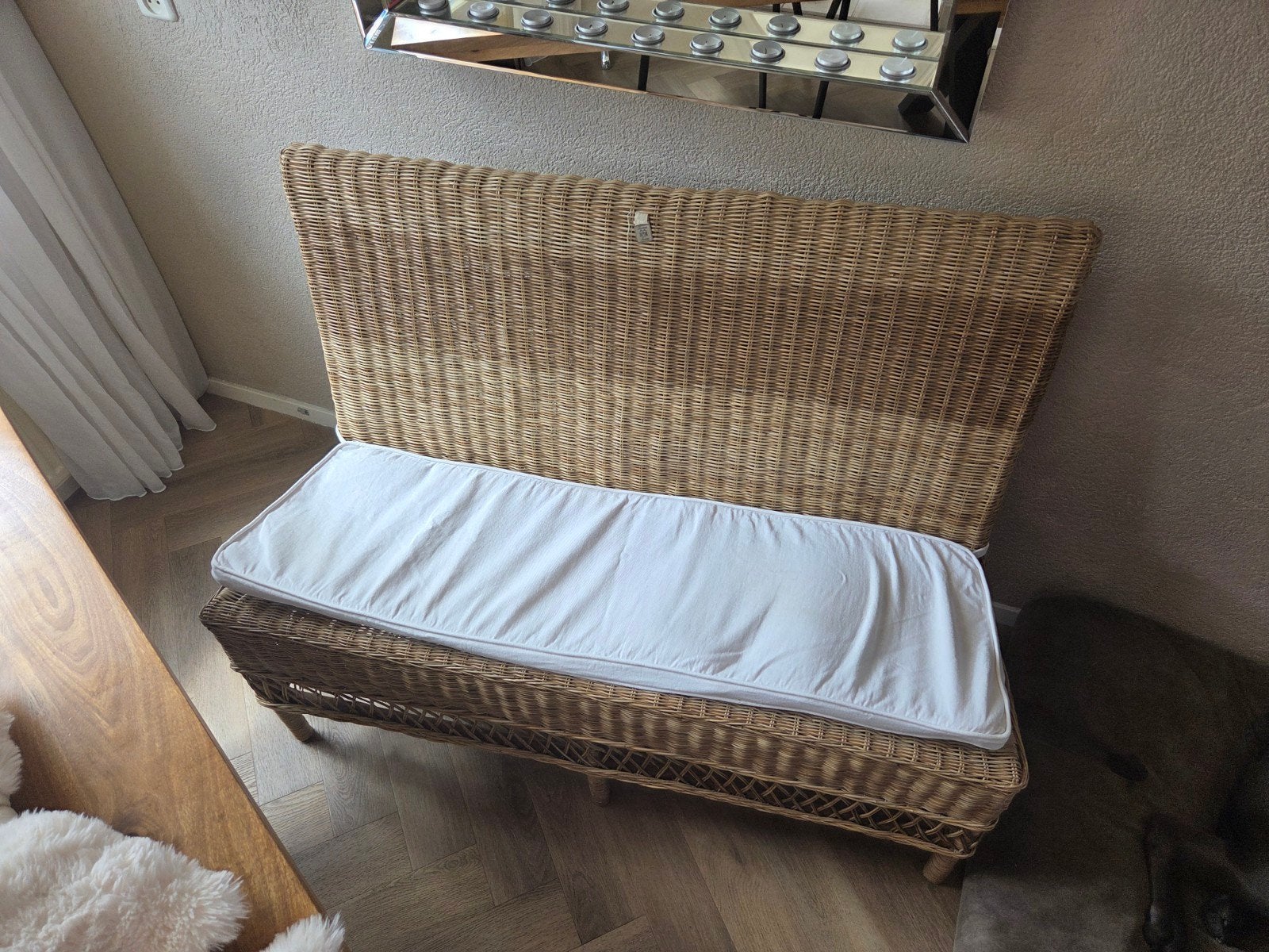 Riviera maison eetbank rotan, Huis en Inrichting, Ophalen, Zo goed als nieuw, Minder dan 150 cm