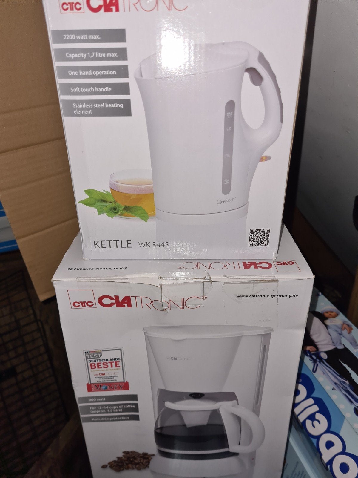 Waterkoker en Koffiezetapparaat - Nieuw in doos, Witgoed en Apparatuur, Waterkokers, 1 tot 2 liter, Ophalen of Verzenden, Nieuw