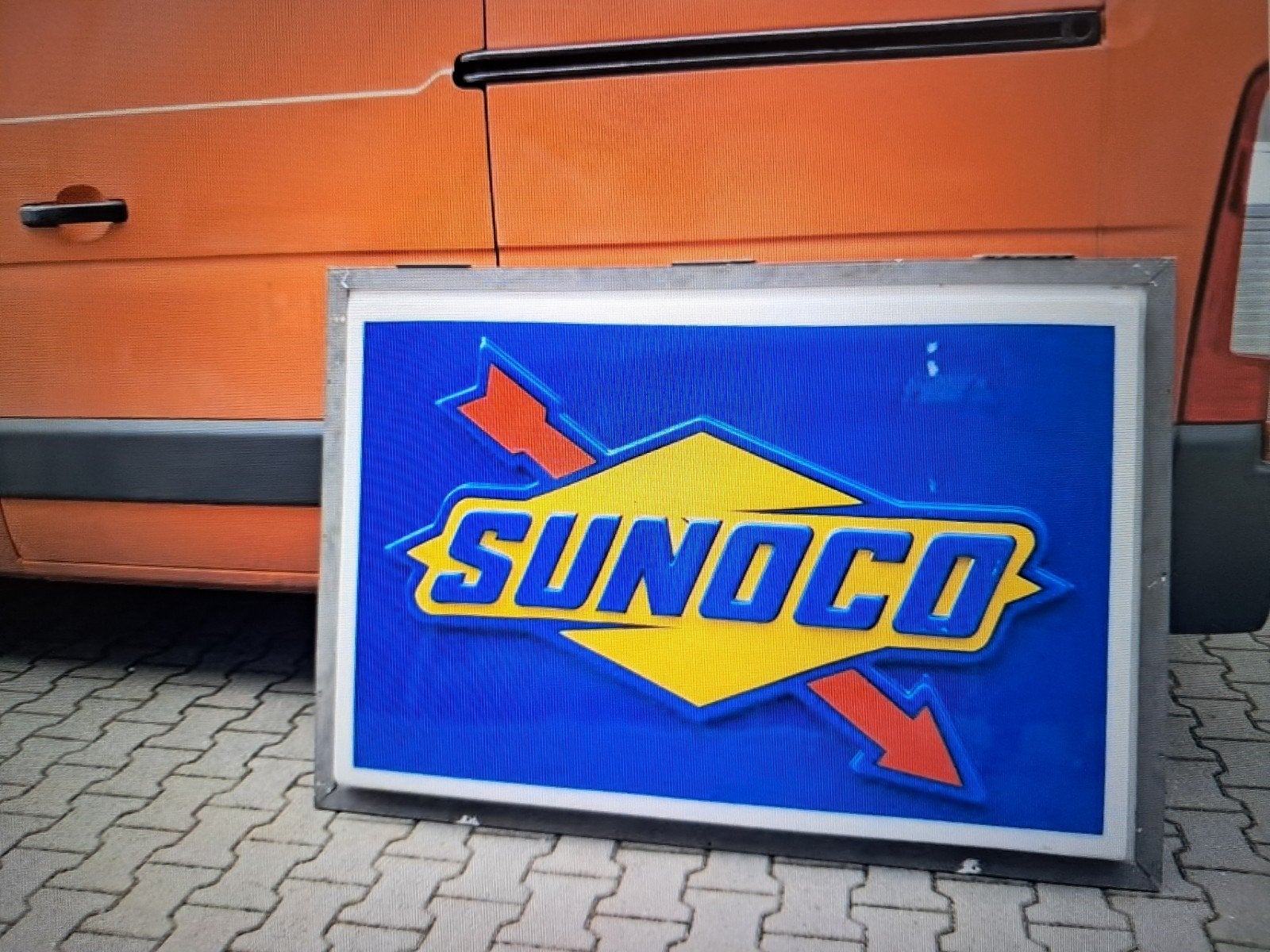 Sunoco Lichtbak plaat oud 155/105cm zeldzaam, marge factuur, Ophalen, Eu, Gebruikt, Eu