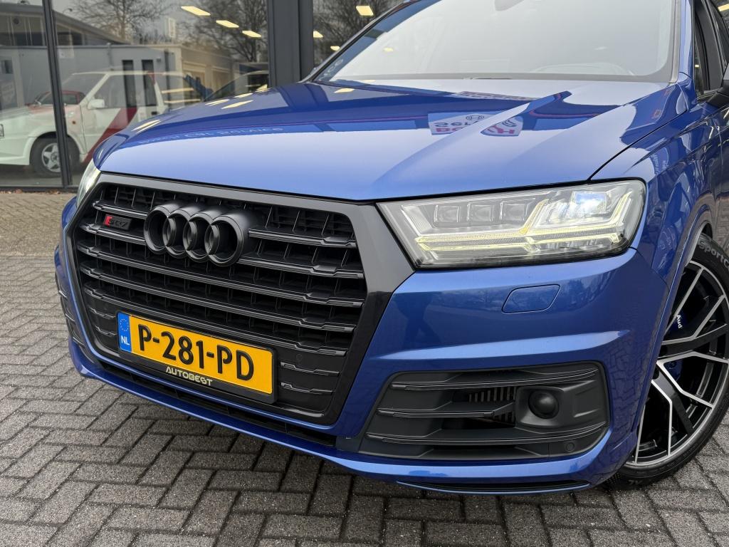 Audi Q7 4.0 TDI SQ7 7pers ABT uitgev. keramisch toptstaat! E, Auto's, Audi, Gebruikt, Blauw, 7 stoelen, Leder