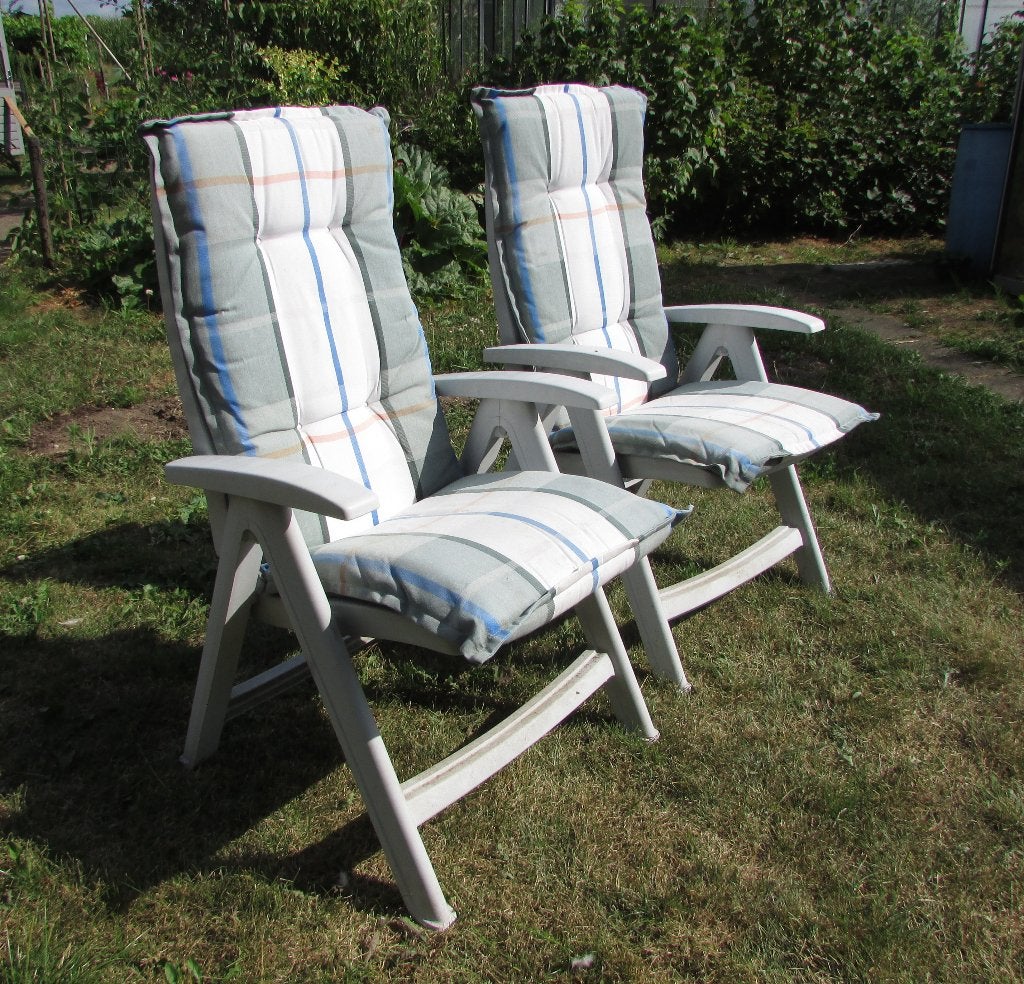 2 opklapbare Hartman tuinstoelen, Tuin en Terras, Tuinstoelen, Ophalen, Zo goed als nieuw, Kunststof, Verstelbaar